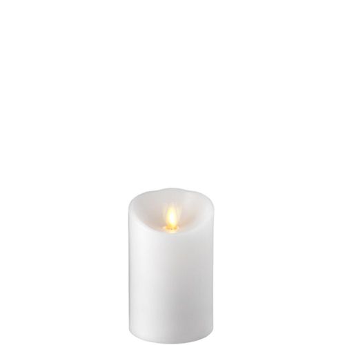 Wax Pillar Flameless Candle With Timer White 3