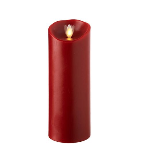 Wax Pillar Flameless Candle With Timer Red 3