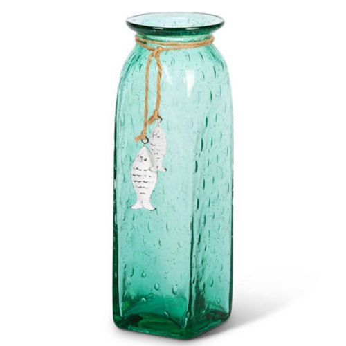 LAKE Glass Vase With Fish Charms