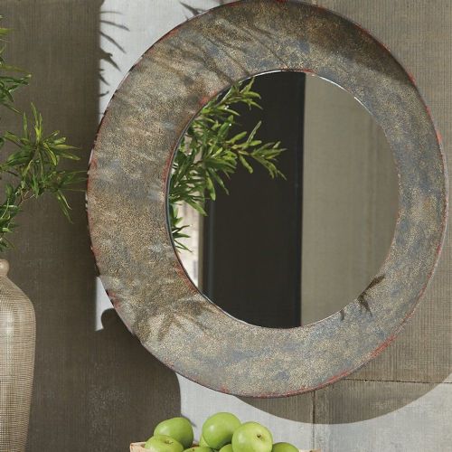 Galvanized Round Mirror 