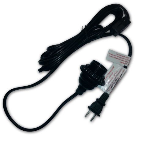 10' Black Cord With Socket & On/Off Switch