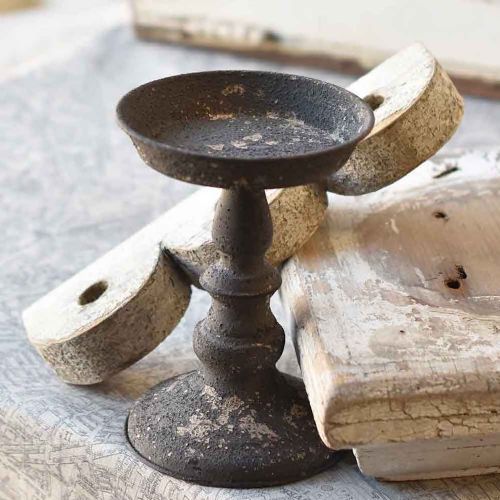 Chippy Farmhouse French Grey Candle Holder 7