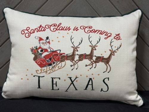 Pillow Santa Claus Is Coming To Texas