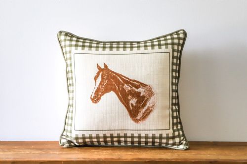 Pillow Gingham Horse