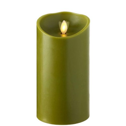 Wax Pillar Flameless Candle with Timer Sage 3.5