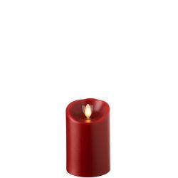 Wax Pillar Flameless Candle With Timer Red 3