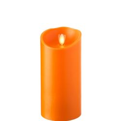 Wax Pillar Flameless Candle With Timer Orange 3.5