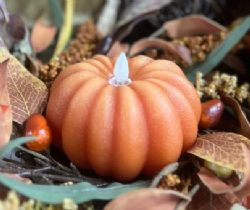 Flameless Small Pumpkin Candle