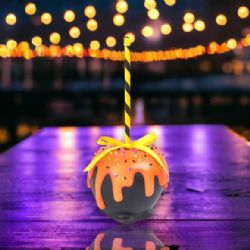 Halloween Orange Candy Apple