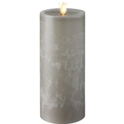 Wax Pillar Flat Top With Timer Light Grey 3.5