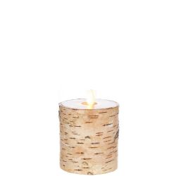 Wax Pillar Flameless Candle Birch 3.25