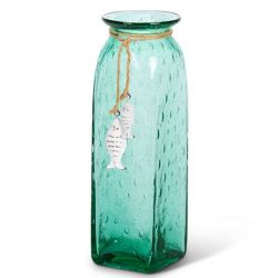 LAKE Glass Vase With Fish Charms