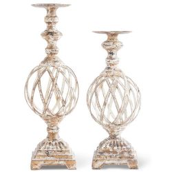 Candle Holder Set/2 Woven Metal