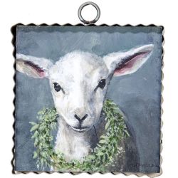 Mini Lamb With Wreath Print 