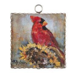 Mini Sunflower Cardinal Print