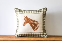 Pillow Gingham Horse